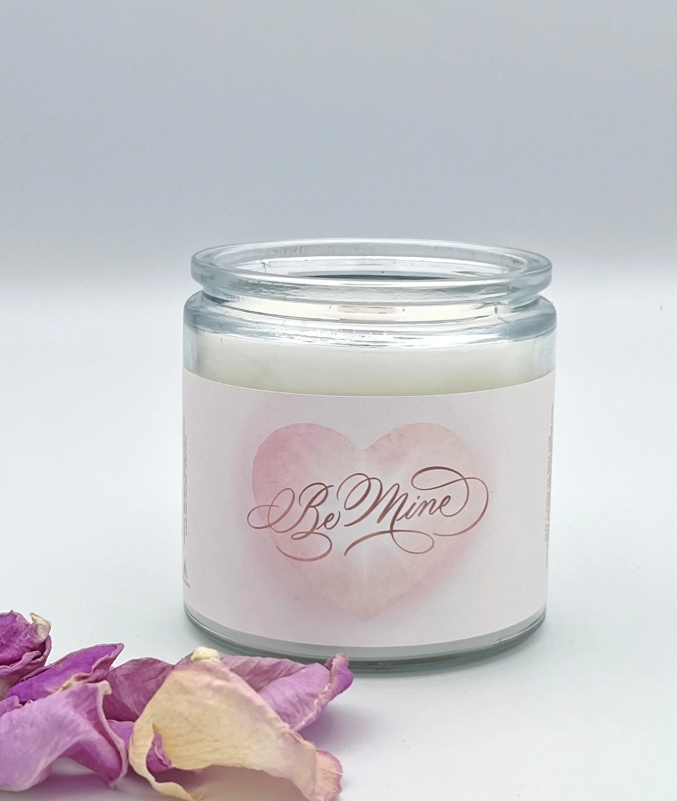 "Be Mine." Elegant Valentines Day Candle with Rose Quartz - Image 3
