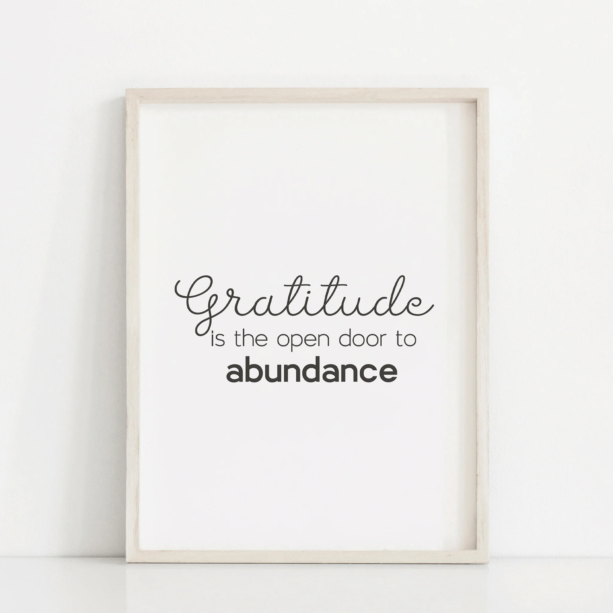 "Gratitude is the Open Door to Abundance," Inspirational Quote Wall Art Print - Image 2