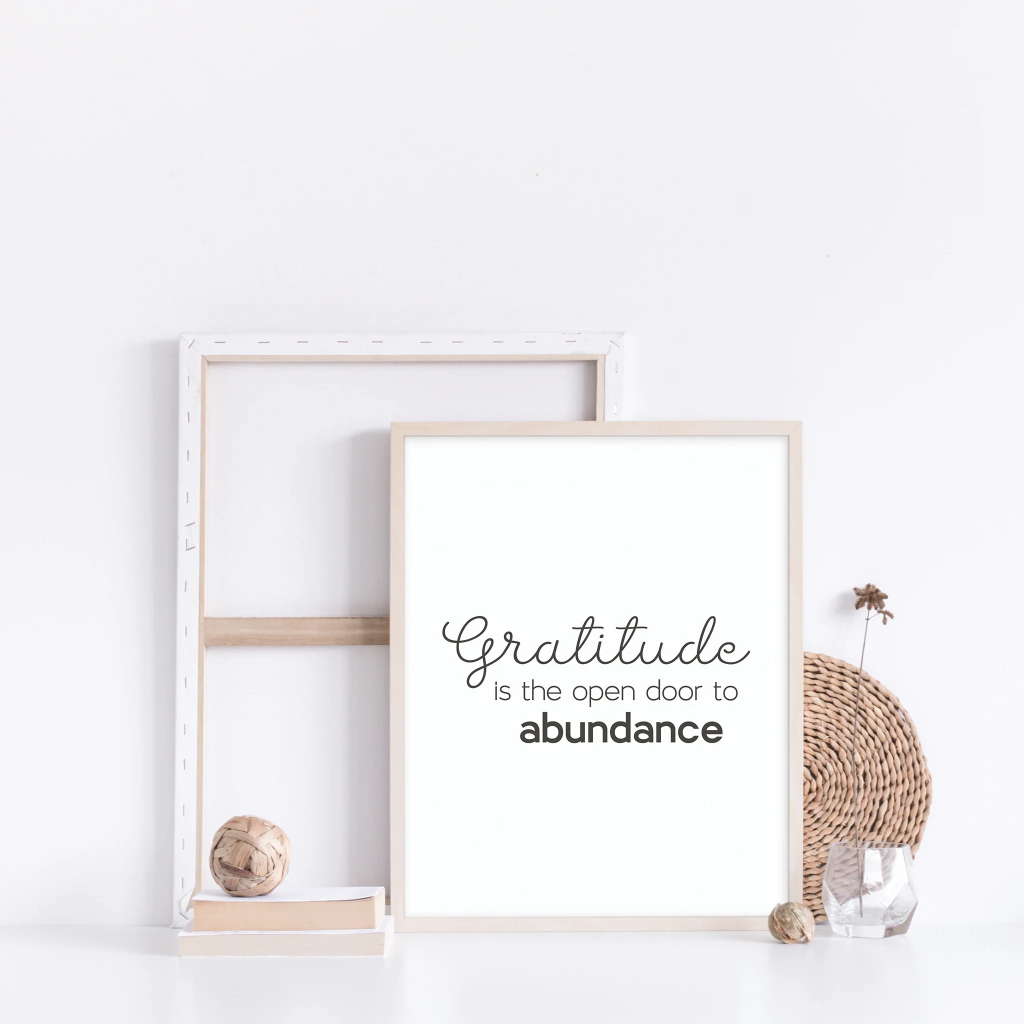 "Gratitude is the Open Door to Abundance," Inspirational Quote Wall Art Print - Image 3
