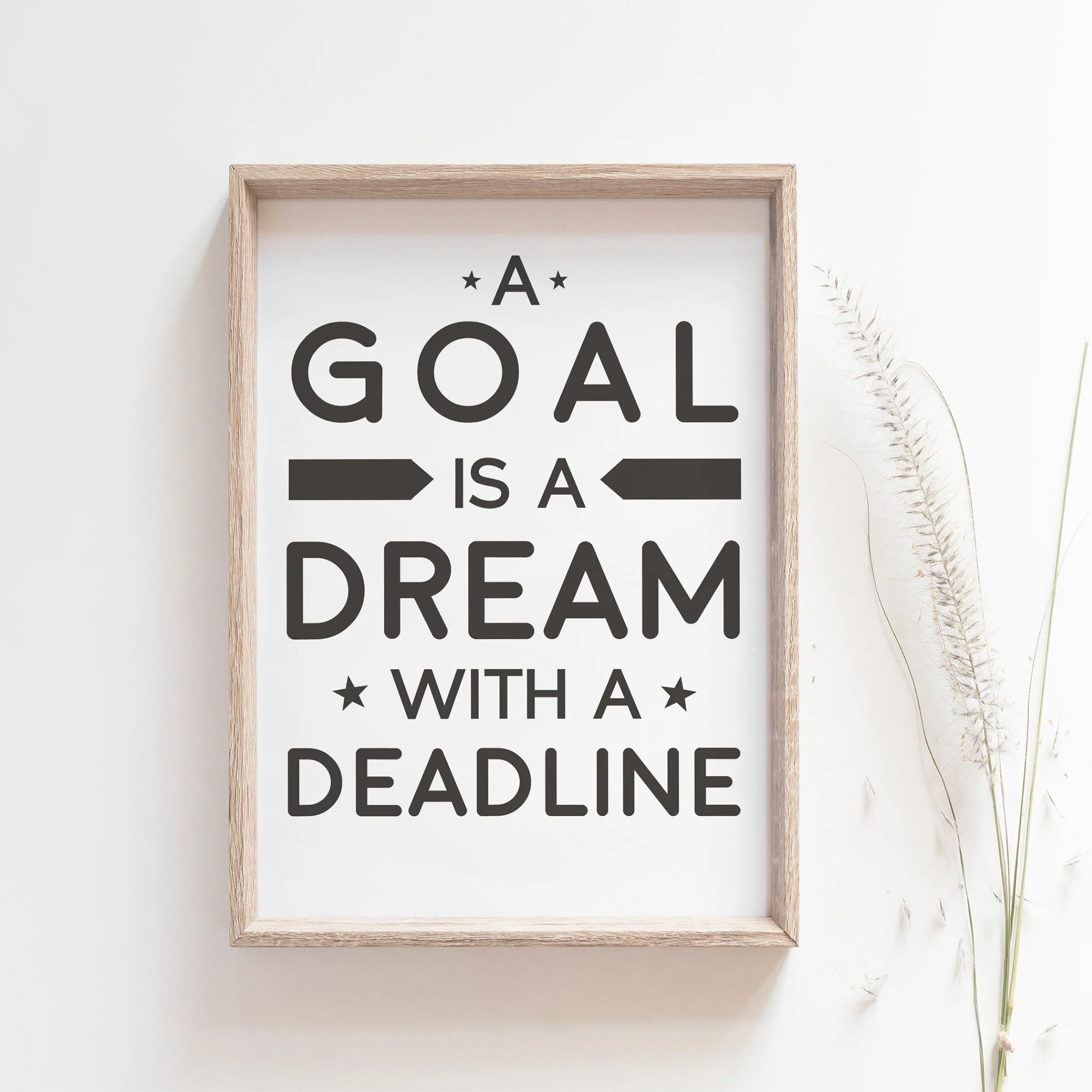 "A Goal is a Dream with a Deadline," Napoleon Hill Quote, Wall Art Print - Image 2