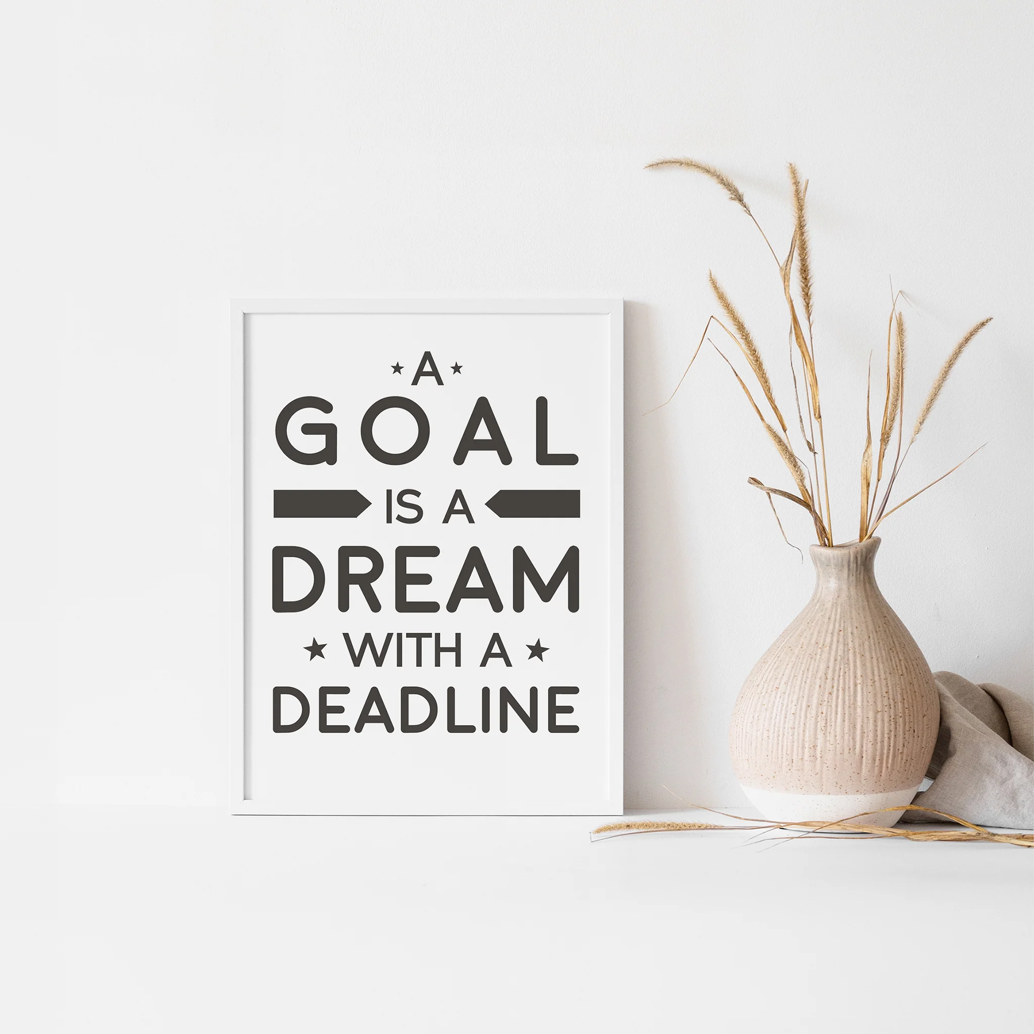 "A Goal is a Dream with a Deadline," Napoleon Hill Quote, Wall Art Print - Image 3