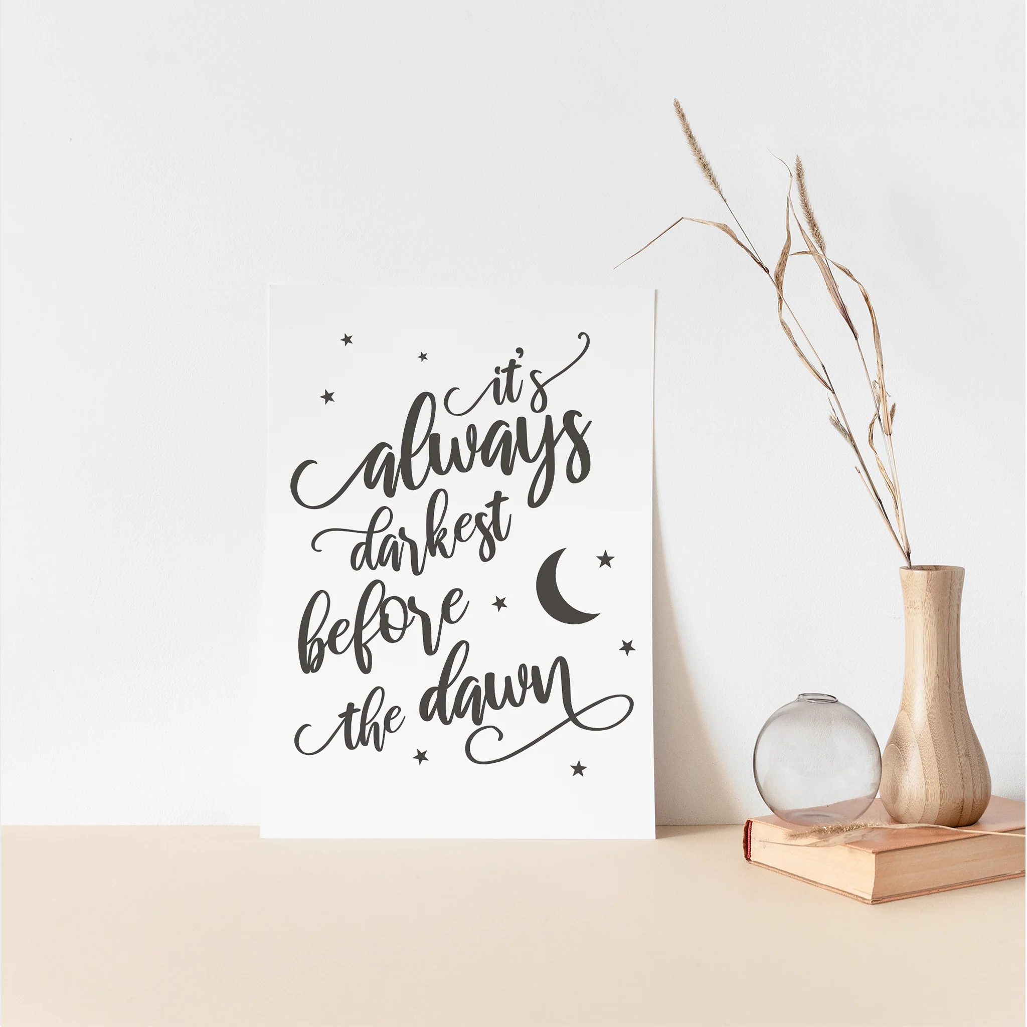 "It's Always Darkest Before Dawn," Inspirational Quote Wall Poster - Image 3