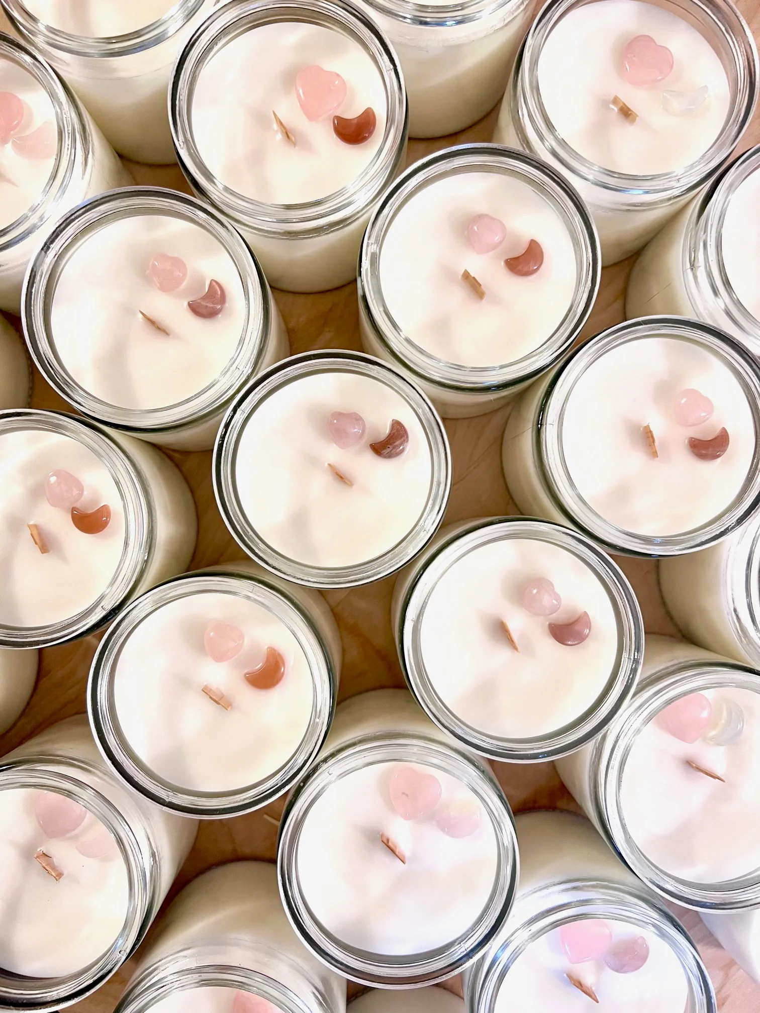 Love You To The Moon Scented Candle with Rose Quartz - Image 3