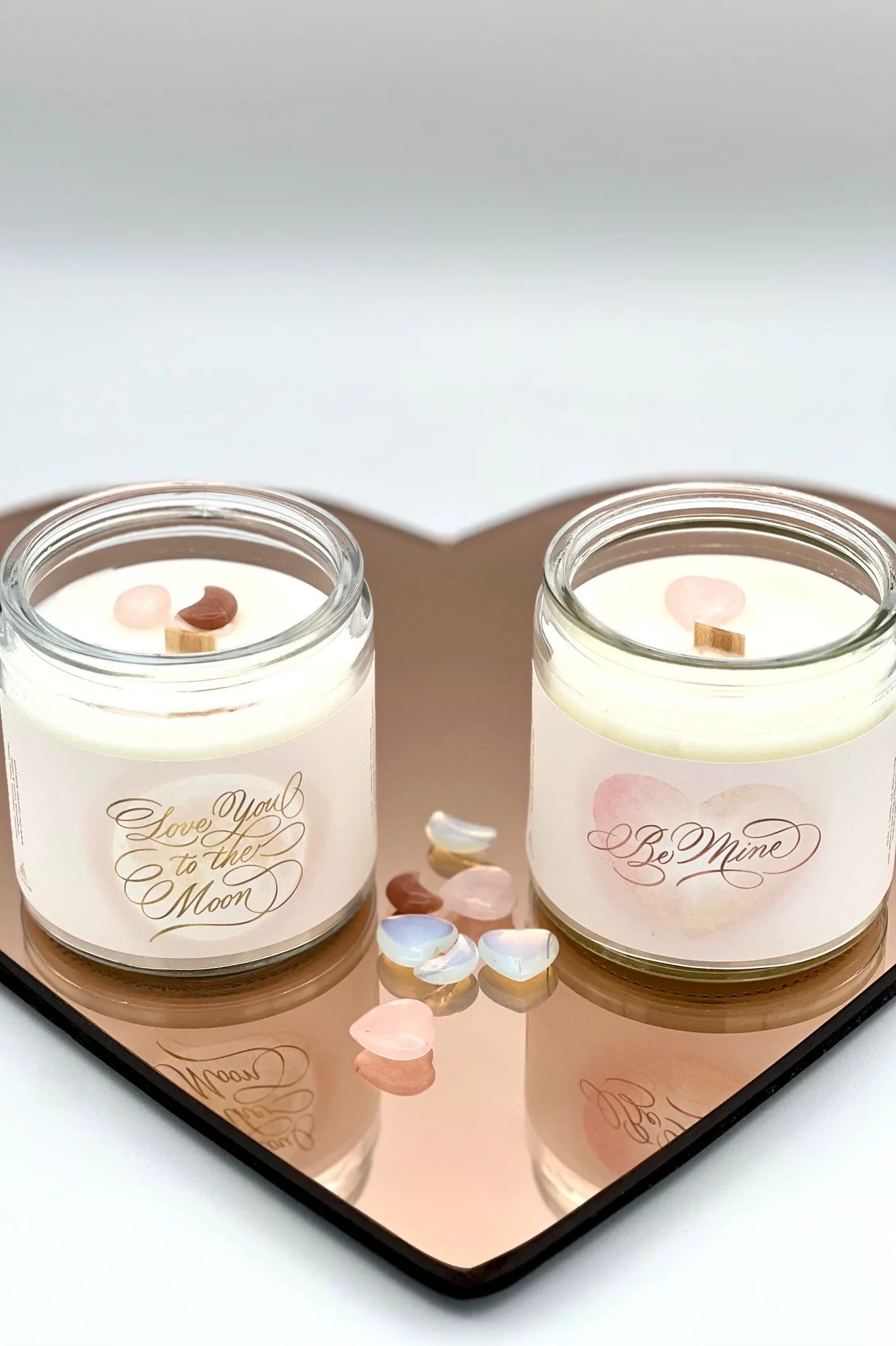 Love You To The Moon Scented Candle with Rose Quartz - Image 5