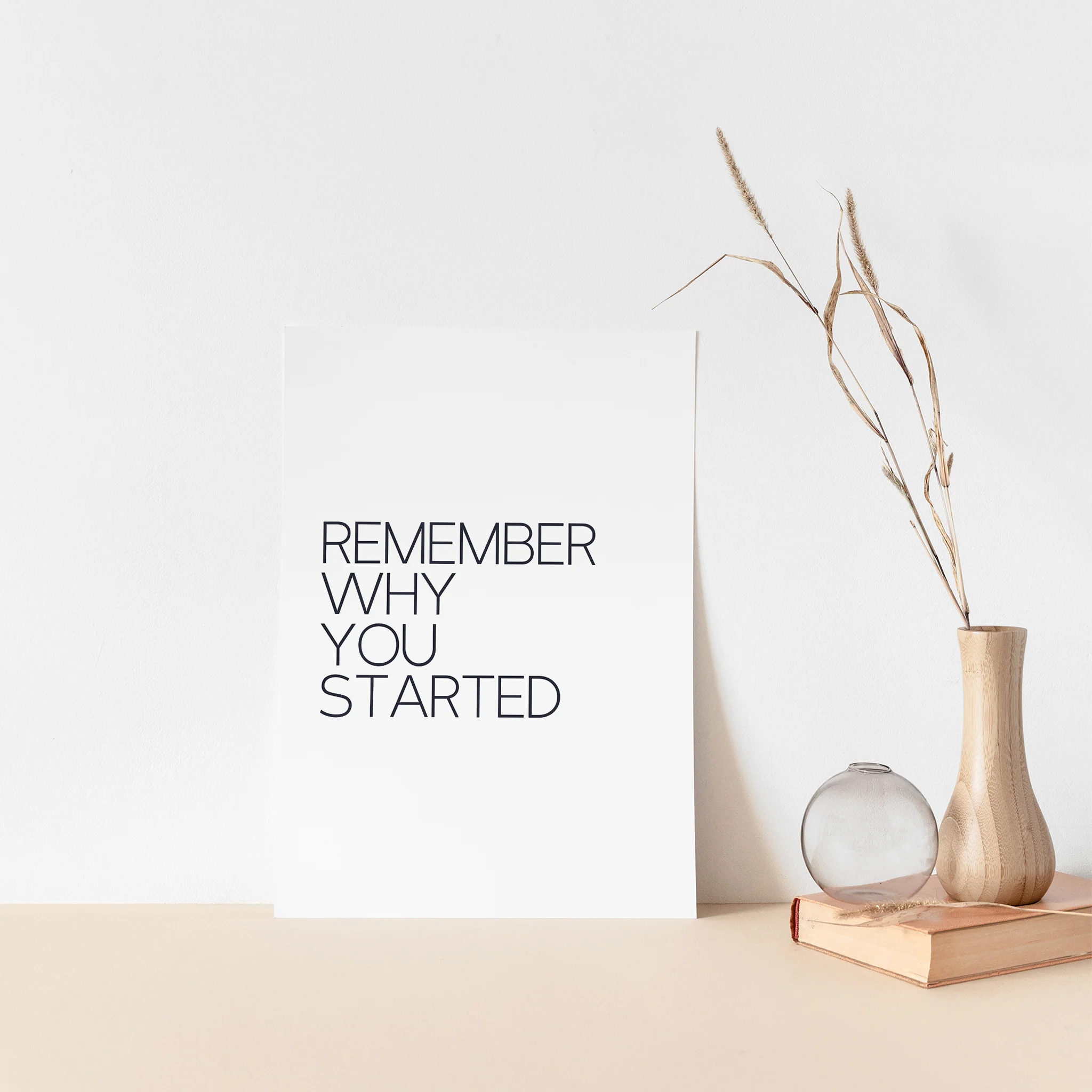 "Remember why you started." Inspirational Quote Art Wall Poster - Image 3