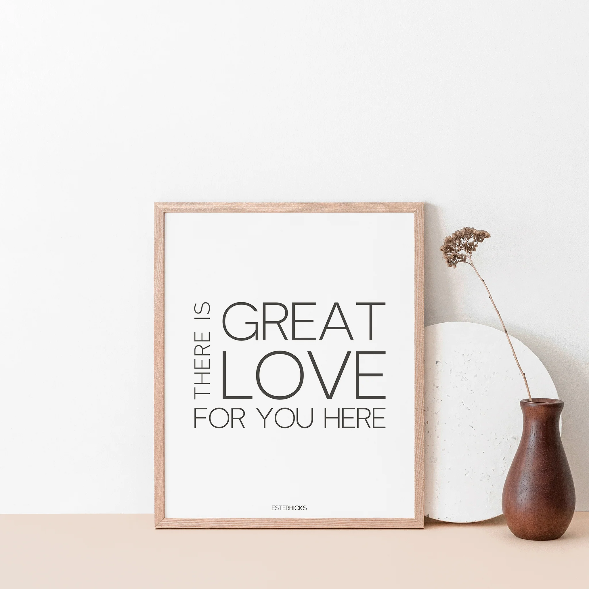 "There is Great Love For You Here," Esther Hicks Inspirational Quote Wall Art Print - Image 3